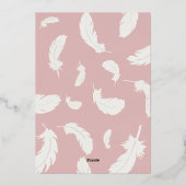 Aluminium Invitation en feuille de bébé cygne rose (Verso)