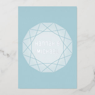 Aluminium Invitation en feuille de diamant géométrique