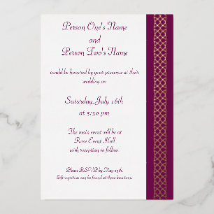 Aluminium Invitation en feuille de vin avec cœurs en tresse 