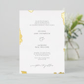 Aluminium Invitation en feuille d'or avec bords dorés design (Debout devant)