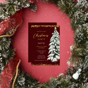Aluminium Invitation en feuille d'or pour fête de Noël sous