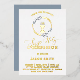 Aluminium Invitation en feuille d'or pour la première commun