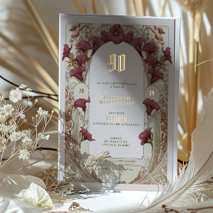 Aluminium Invitation en feuille d'or pour une fête d'anniver
