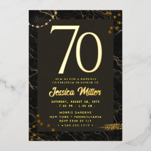 Aluminium Invitation en feuille d'or rose pour une fête d'an