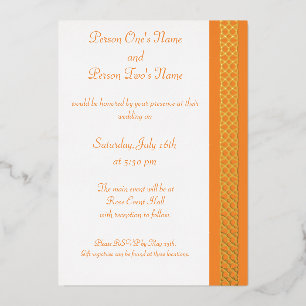 Aluminium Invitation en feuille d'orange à motifs de cœurs e