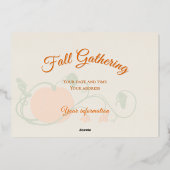 Aluminium Invitation en feuille dorée avec vignes de citroui (Verso)