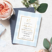 Invitation en feuille métallisée pour Baby Shower