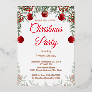 Aluminium Invitation en feuille métallisée pour fête de Noël