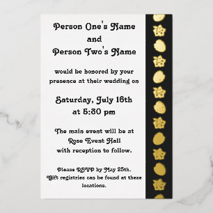 Aluminium Invitation en feuille noire avec Hibiscus tropical
