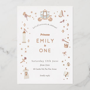 Aluminium Invitation en feuille pour fête de princesse et ca