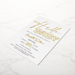 Aluminium Invitation en papier alu élégante pour Baby Shower