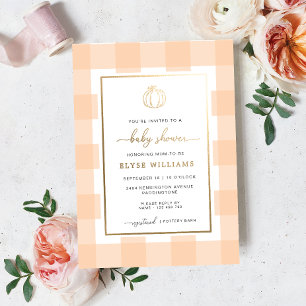 Aluminium Invitation en papier alu pour Baby Shower Gingham