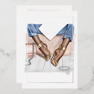 Aluminium Invitation en papier alu pour défilé de mode Glam