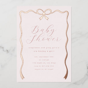 Aluminium Invitation en papier d'aluminium avec un nœud rose