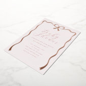 Aluminium Invitation en papier d'aluminium avec un nœud rose (Rotation)