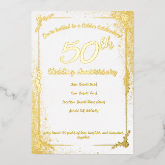 Aluminium Invitation en papier d'aluminium pour le 50e anniv