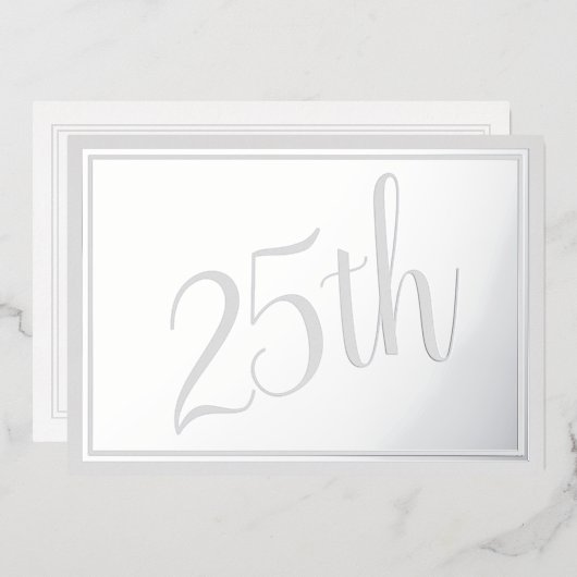 Aluminium Invitation en papier d'aluminium pour les 25 ans d (Recto/Verso)