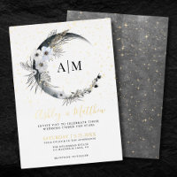Invitation en papier métallisé pour un mariage cél