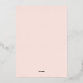 Aluminium Invitation en véritable feuille d'or rose Boho Flo (Verso)