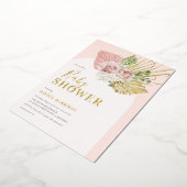Aluminium Invitation en véritable feuille d'or rose Boho Flo (Rotation)