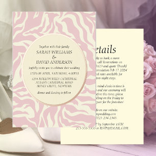 Aluminium Invitation Luxueuse Rose Pâle Style Matisse en Pap
