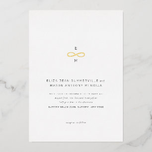 Aluminium Invitation minimale chic en feuille d'or symbole i