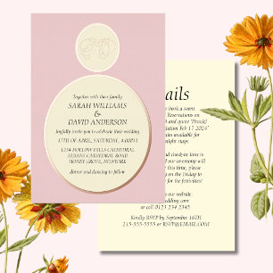 Aluminium Invitation minimale en feuille d'aluminium rose or
