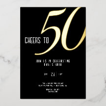 Invitation personnalisable pour 50 ans en feuille
