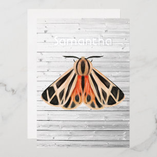 Aluminium Invitation rustique en papier alu motif papillon d