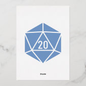 Aluminium Invitation Tabletop Chic en feuille de pervenche (Verso)