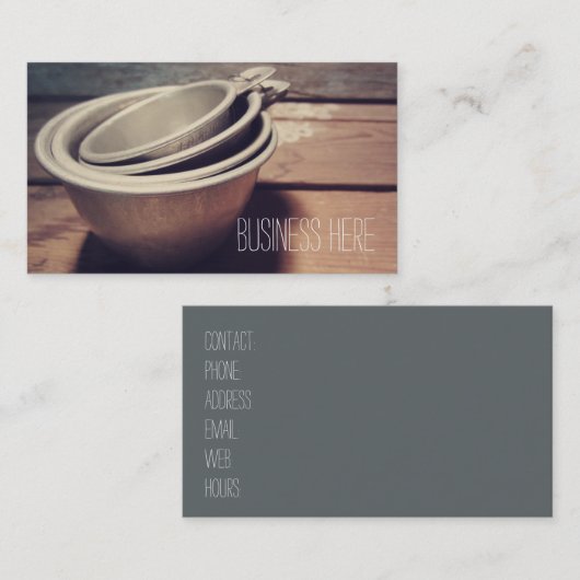 aluminium maatbekers Retro geïnspireerd Visitekaartje (Voorkant / Achterkant)