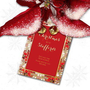Aluminium Poinsettia de Noël rouge dans une invitation en fe