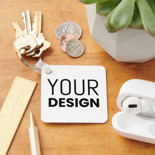 Aluminium Square Sleutelhanger [+andere vormen] (Bureau)