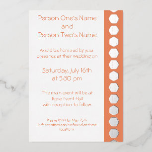 Aluminium Tabletop Chic en Corail Invitation en feuille