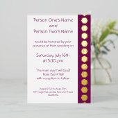 Aluminium Tabletop Chic en Feuille de Vin Invitation (Debout devant)