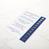 Aluminium Tabletop Chic en Invitation Bleu Feuille (Rotation)
