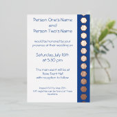 Aluminium Tabletop Chic en Invitation Bleu Feuille (Debout devant)