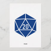 Aluminium Tabletop Chic en Invitation Bleu Feuille (Verso)