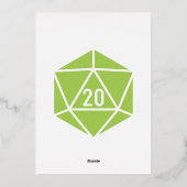 Aluminium Tabletop Chic en Peridot Foil Invitation (Verso)