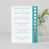 Aluminium Tabletop Chic en Turquoise Foil Invitation (Debout devant)