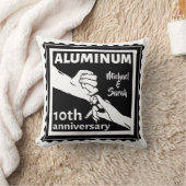 ALUMINIUM traditionele 10e trouwdag cadeau Kussen (Deken)