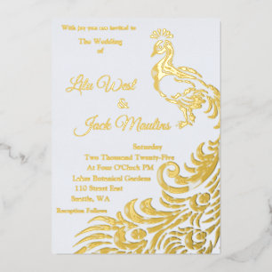 Aluminium Une grande invitation de mariage en feuille de pao