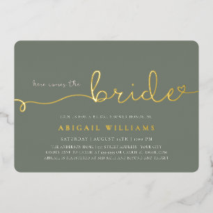 Aluminium Voici venir la mariée Invitation en feuille d'alum