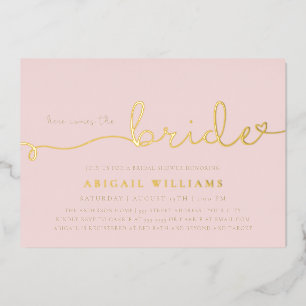 Aluminium Voici venir la mariée Invitation en feuille d'alum