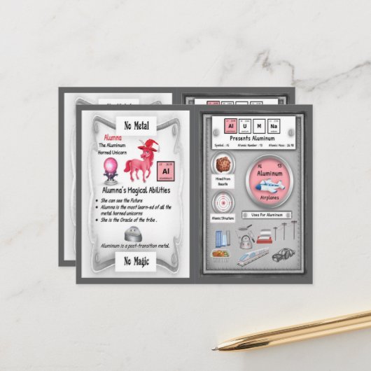 Alumna - Aluminium Horn Carte de jeu Unicorn (Devant/Arrière en situation)