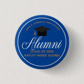 Alumni Blue Gold High School Custom Name Label Ronde Button 3,2 Cm (Voorkant)