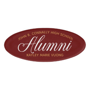Alumni Maroon Gold High School Reunion Custom Naambadge