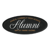 Alumni Zwart Goud High School Reunion Custom Naambadge (Voorkant)