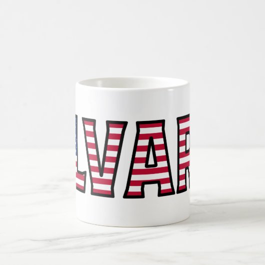 Alvaro Nom Prénom USA styled Tasse Café (Centre)
