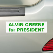 ALVIN GREENE voor PRESIDENT Bumpersticker (Op auto)